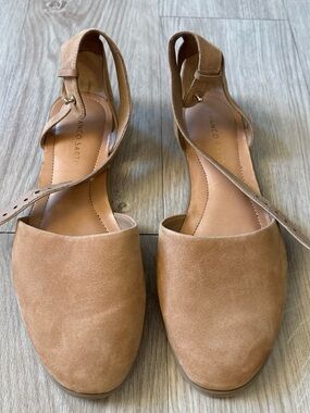 Franco Sarto Tan Suede Slingback Mules